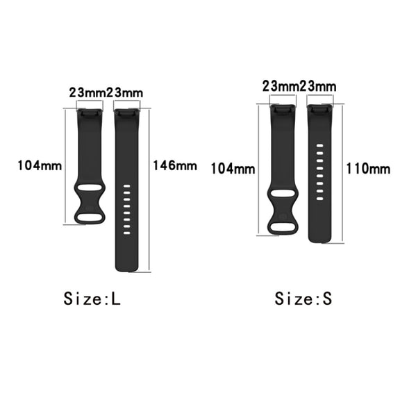 For Fitbit Charge 6 Solid Color Butterfly Buckle Silicone Watch Band, Size:L Size(Red)