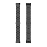 For Fitbit Charge 6 Three Beads Stainless Steel Metal Watch Band(Black)