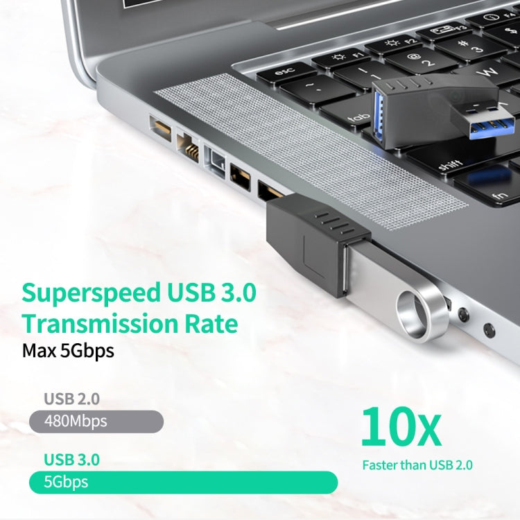 ENKAY USB 3.0 Adapter 90 Degree Angle Male to Female Combo Coupler Extender Connector, Angle:Vertical Up
