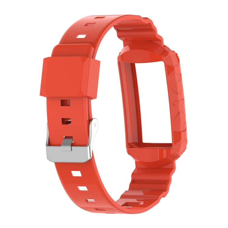 For Fitbit Charge 6 / 5 / 4 / 3 Armor Integrated TPU Watch Band(Orange)