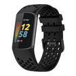 For Fitbit Charge 6 Solid Color Breathable Sports Silicone Watch Band(Black) - Watch Bands by PMC TechLife | Online Shopping South Africa | PMC TechLife | Buy Now Pay Later Mobicred