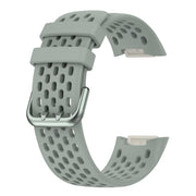 For Fitbit Charge 6 Solid Color Breathable Sports Silicone Watch Band(Gray)
