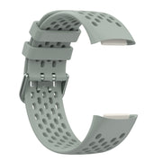 For Fitbit Charge 6 Solid Color Breathable Sports Silicone Watch Band(Gray)