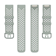 For Fitbit Charge 6 Solid Color Breathable Sports Silicone Watch Band(Gray)