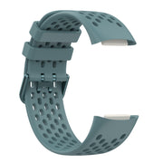 For Fitbit Charge 6 Solid Color Breathable Sports Silicone Watch Band(Blue)