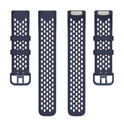 For Fitbit Charge 6 Solid Color Breathable Sports Silicone Watch Band(Dark Blue)