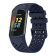 For Fitbit Charge 5 Solid Color Breathable Sports Silicone Watch Band(Dark Blue) - Watch Bands by PMC TechLife | Online Shopping South Africa | PMC TechLife | Buy Now Pay Later Mobicred