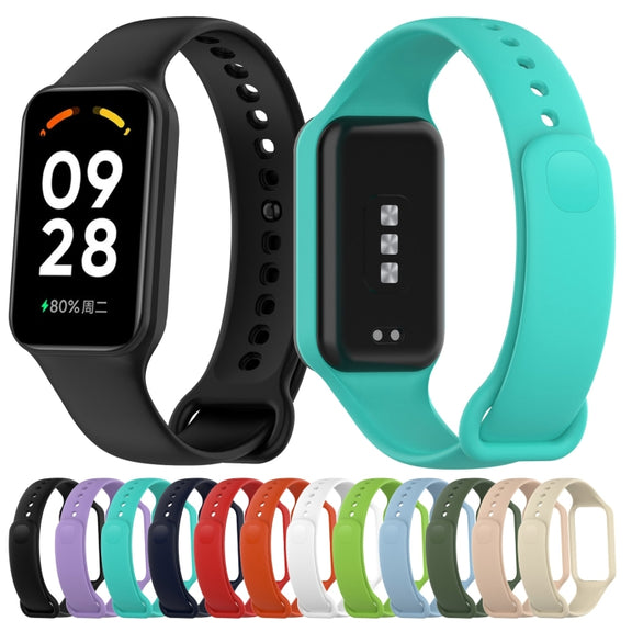 For Xiaomi Mi Band 8 Active Solid Color Integrated Silicone Watch Band(Army Green)