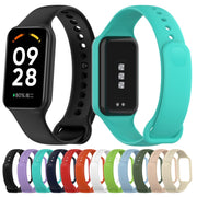 For Xiaomi Mi Band 8 Active Solid Color Integrated Silicone Watch Band(Purple)
