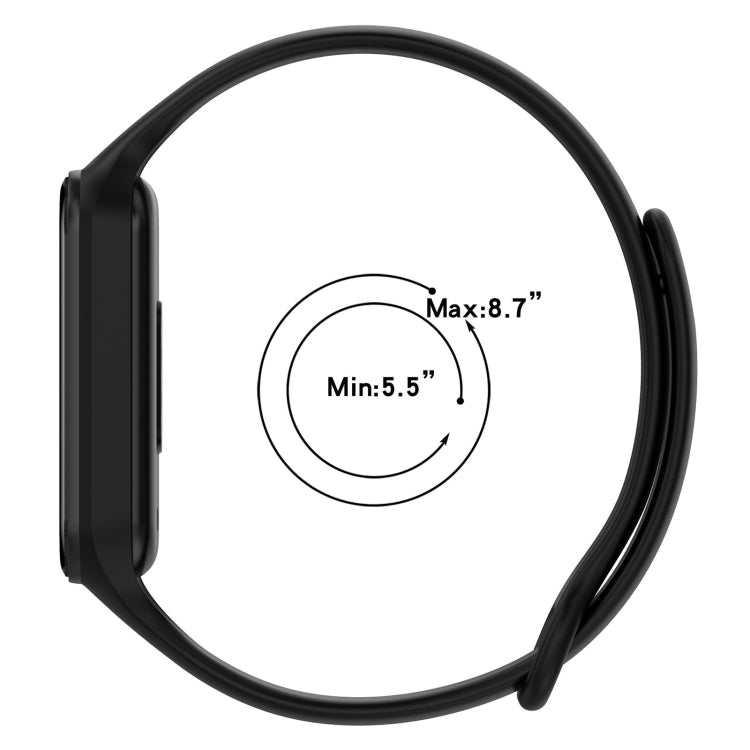 For Xiaomi Mi Band 8 Active Solid Color Integrated Silicone Watch Band(White)