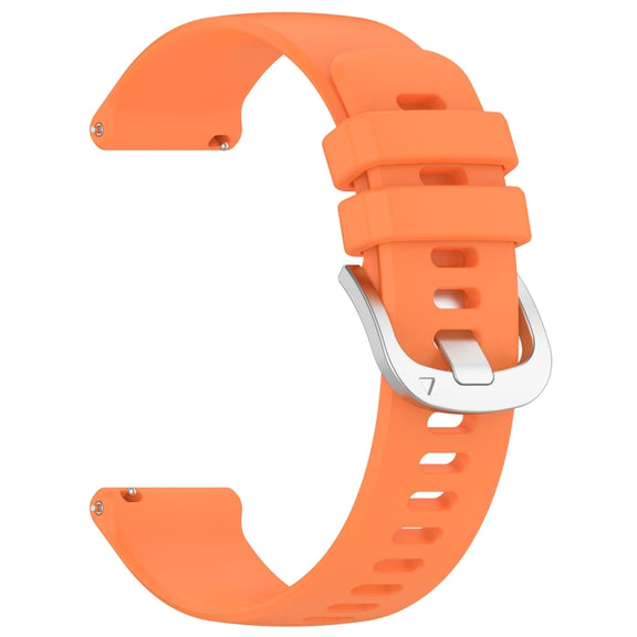 For Garmin Active5 Liquid Glossy Silver Buckle Silicone Watch Band(Orange)