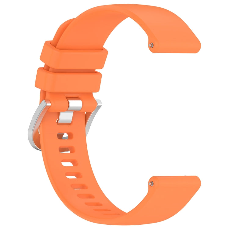 For Garmin Active5 Liquid Glossy Silver Buckle Silicone Watch Band(Orange)