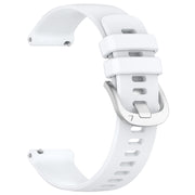 For Garmin Active5 Liquid Glossy Silver Buckle Silicone Watch Band(White)
