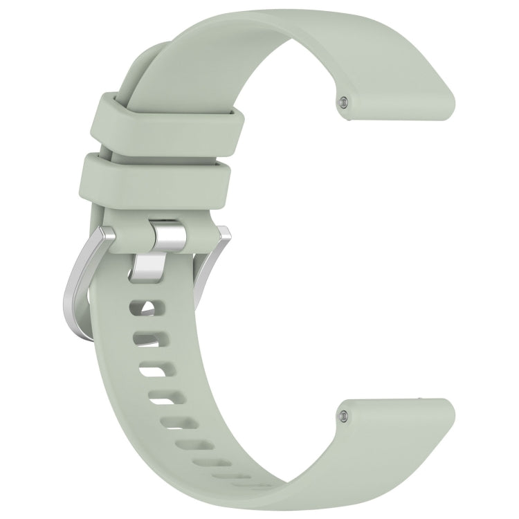 For Garmin Venu SQ2 Liquid Glossy Silver Buckle Silicone Watch Band(Green)