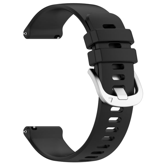 For Garmin Venu 2 Plus Liquid Glossy Silver Buckle Silicone Watch Band(Black)