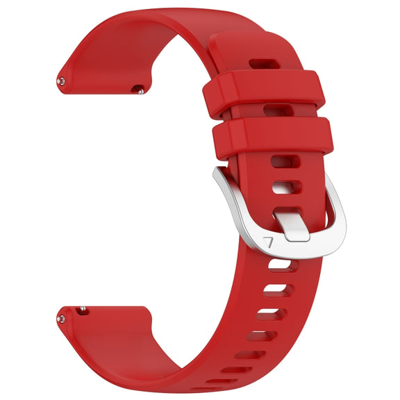 For Garmin Venu 2 Plus Liquid Glossy Silver Buckle Silicone Watch Band(Red)