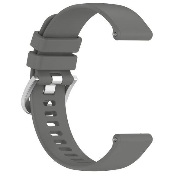 For Garmin Venu 2 Plus Liquid Glossy Silver Buckle Silicone Watch Band(Gray)