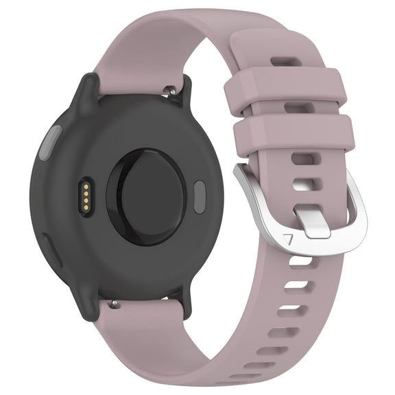 For Garmin Approach S40 Liquid Glossy Silver Buckle Silicone Watch Band(Purple)