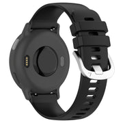 For Garmin Forerunner 158 / 55 Liquid Glossy Silver Buckle Silicone Watch Band(Black)