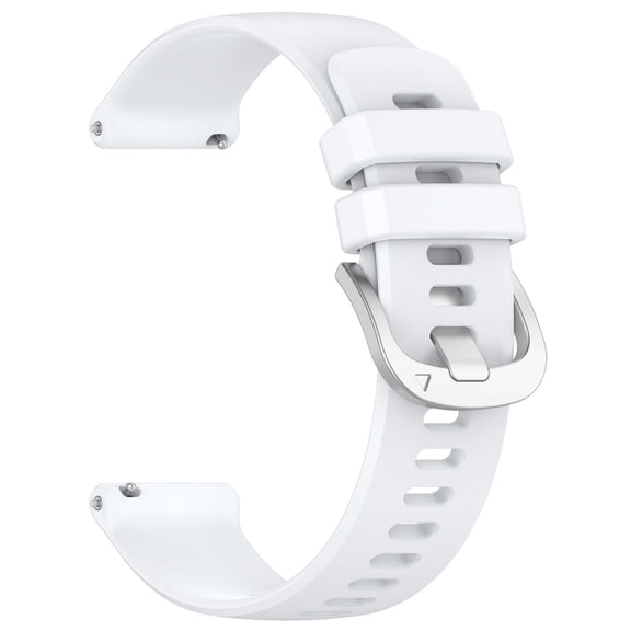For Garmin Forerunner 158 / 55 Liquid Glossy Silver Buckle Silicone Watch Band(White)
