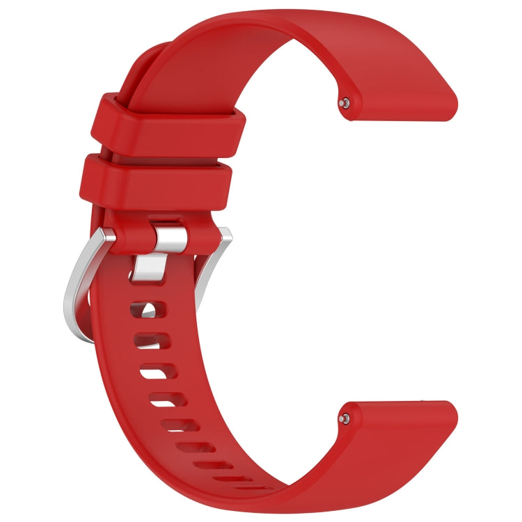 For Garmin VivoMove Style / Vivomove Liquid Glossy Silver Buckle Silicone Watch Band(Red)