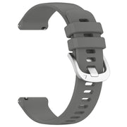 For Garmin Vivomove HR Sport Liquid Glossy Silver Buckle Silicone Watch Band(Gray)