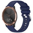 For Garmin Vivomove HR Sport Liquid Glossy Silver Buckle Silicone Watch Band(Dark Blue) - free shipping - PMC TechLife - Order now!