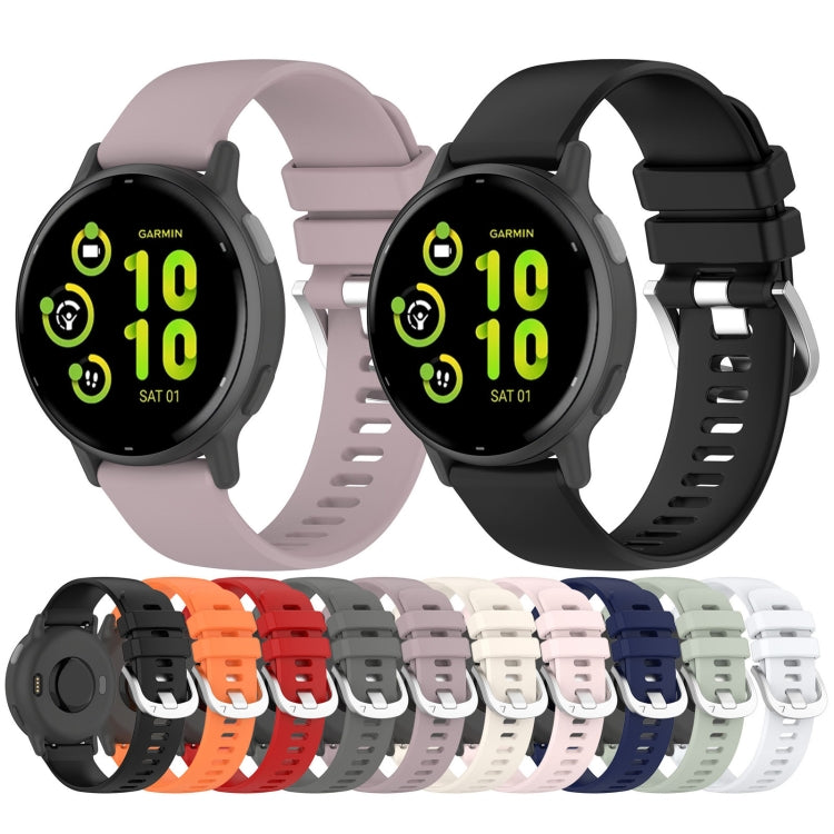 For Garmin Approach S40 Liquid Glossy Silver Buckle Silicone Watch Band(Purple)