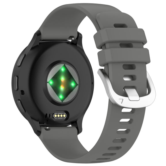For Garmin Venu 3S Liquid Glossy Silver Buckle Silicone Watch Band(Gray)