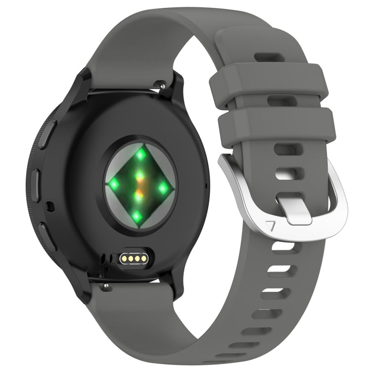 For Garmin Venu 3S Liquid Glossy Silver Buckle Silicone Watch Band(Gray)