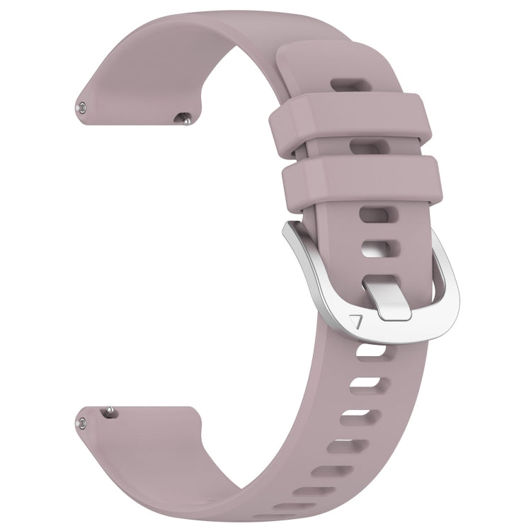 For Garmin Vivomove 3S Liquid Glossy Silver Buckle Silicone Watch Band(Purple)