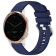 For Garmin Vivoactive 4S Liquid Glossy Silver Buckle Silicone Watch Band(Dark Blue) - free shipping - PMC TechLife - Order now!