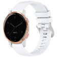 For Garmin Vivoactive 4S Liquid Glossy Silver Buckle Silicone Watch Band(White) - free shipping - PMC TechLife - Order now!