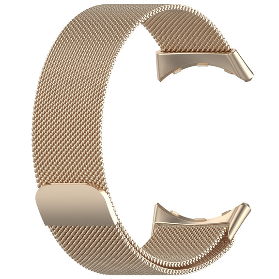 For Google Pixel Watch 2 Milan Magnetic Steel Mesh Watch Band(Champagne)