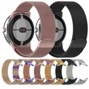 For Google Pixel Watch 2 Milan Magnetic Steel Mesh Watch Band(Champagne)