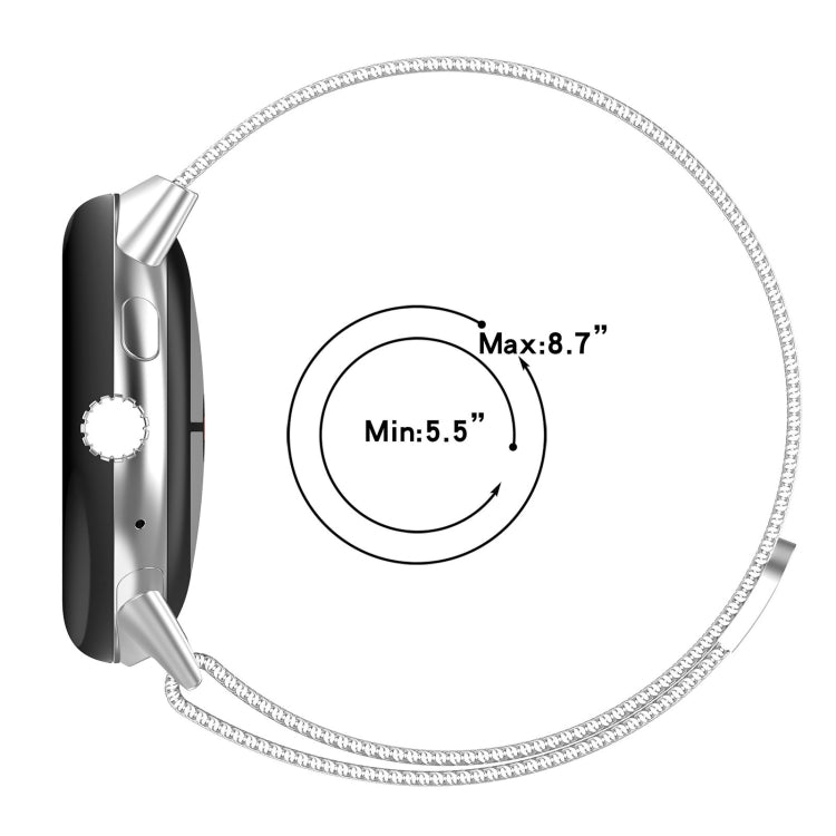 For Google Pixel Watch 2 Milan Magnetic Steel Mesh Watch Band(Champagne)