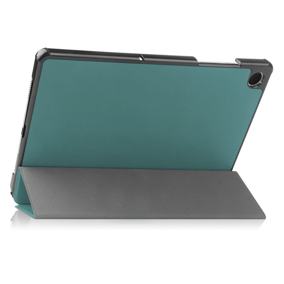 For Samsung Galaxy Tab A9+ 11.0 ENKAY Tri-fold Custer Texture Leather Smart Tablet Case(Black)