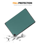 For Samsung Galaxy Tab A9+ 11.0 ENKAY Tri-fold Custer Texture Leather Smart Tablet Case(Dark Blue)