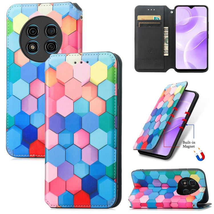 For Ulefone Note 15 CaseNeo Colorful Magnetic Leather Phone Case(Colorful Cube)