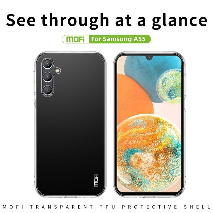 For Samsung Galaxy A55 MOFI Ming Series Ultra-thin TPU Phone Case(Transparent)