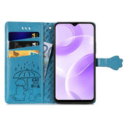 For Ulefone Note 15 Cat and Dog Embossed Leather Phone Case(Blue)