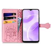 For Ulefone Note 15 Cat and Dog Embossed Leather Phone Case(Pink)