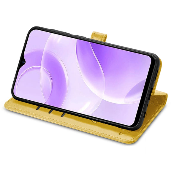 For Ulefone Note 15 Cat and Dog Embossed Leather Phone Case(Yellow)