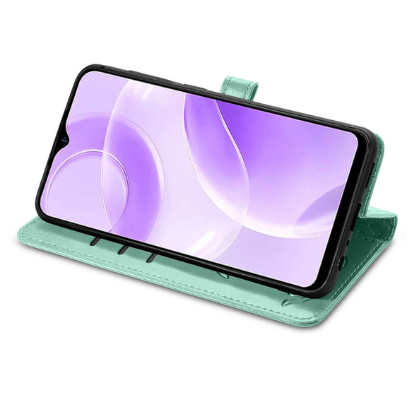 For Ulefone Note 15 Cat and Dog Embossed Leather Phone Case(Green)