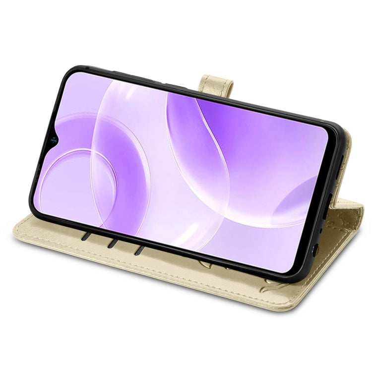 For Ulefone Note 15 Cat and Dog Embossed Leather Phone Case(Gold)