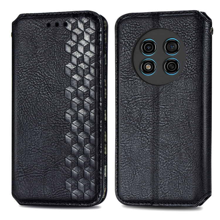 For Ulefone Note 15 Cubic Grid Pressed Magnetic Leather Phone Case(Black)