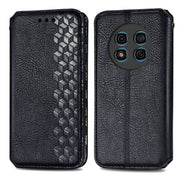 For Ulefone Note 15 Cubic Grid Pressed Magnetic Leather Phone Case(Black)