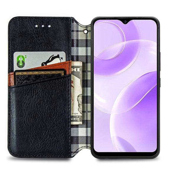 For Ulefone Note 15 Cubic Grid Pressed Magnetic Leather Phone Case(Black)