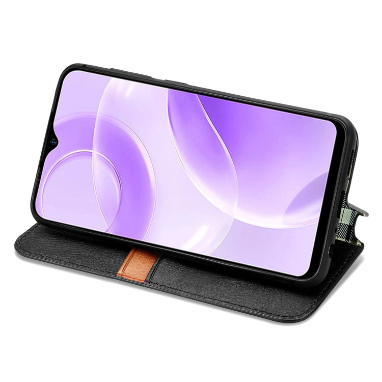 For Ulefone Note 15 Cubic Grid Pressed Magnetic Leather Phone Case(Black)