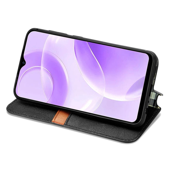 For Ulefone Note 15 Cubic Grid Pressed Magnetic Leather Phone Case(Black)